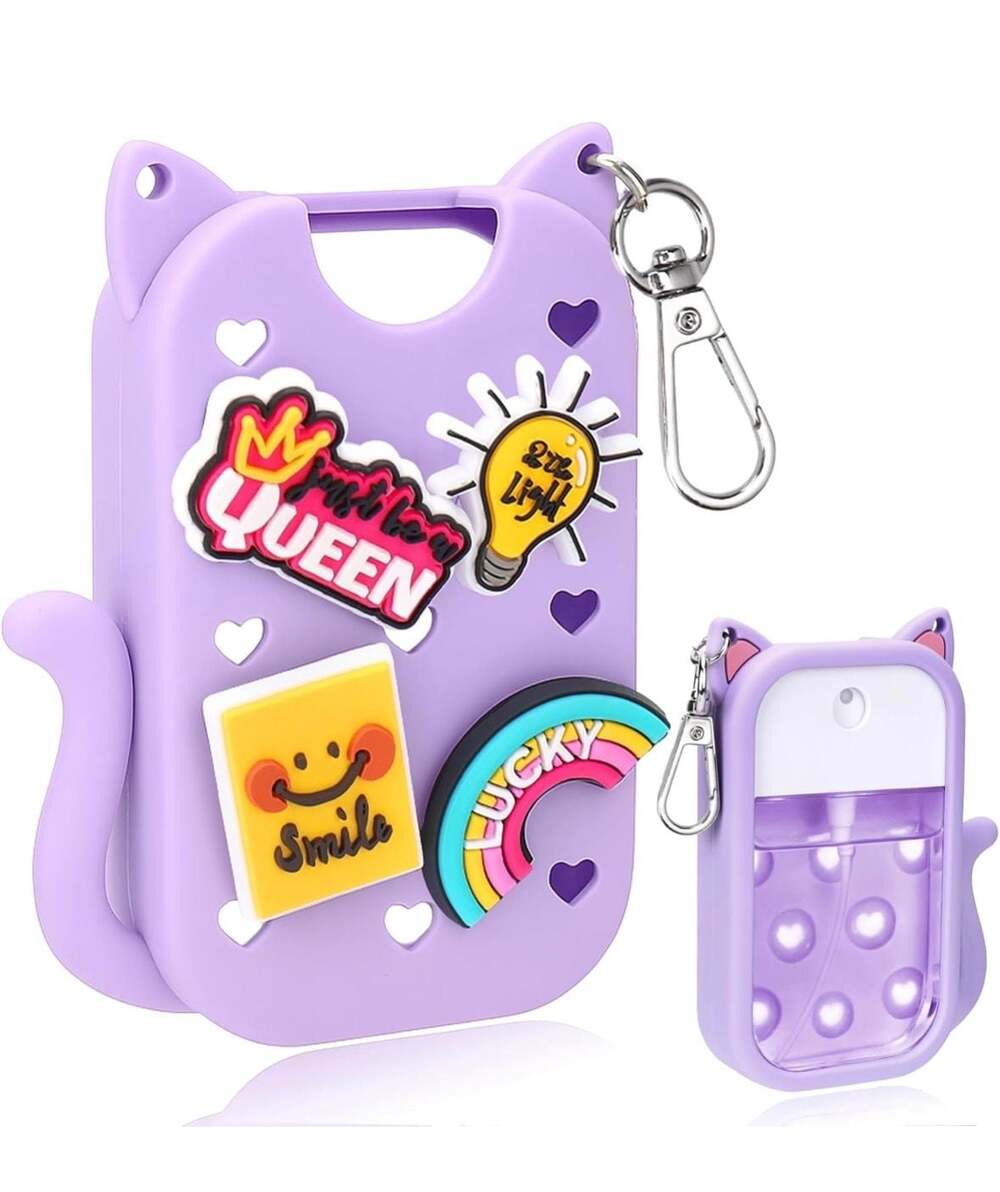 Mity Rain Silicone Case for Touchland Hand Sanitizer Spray with DIY Charms and K